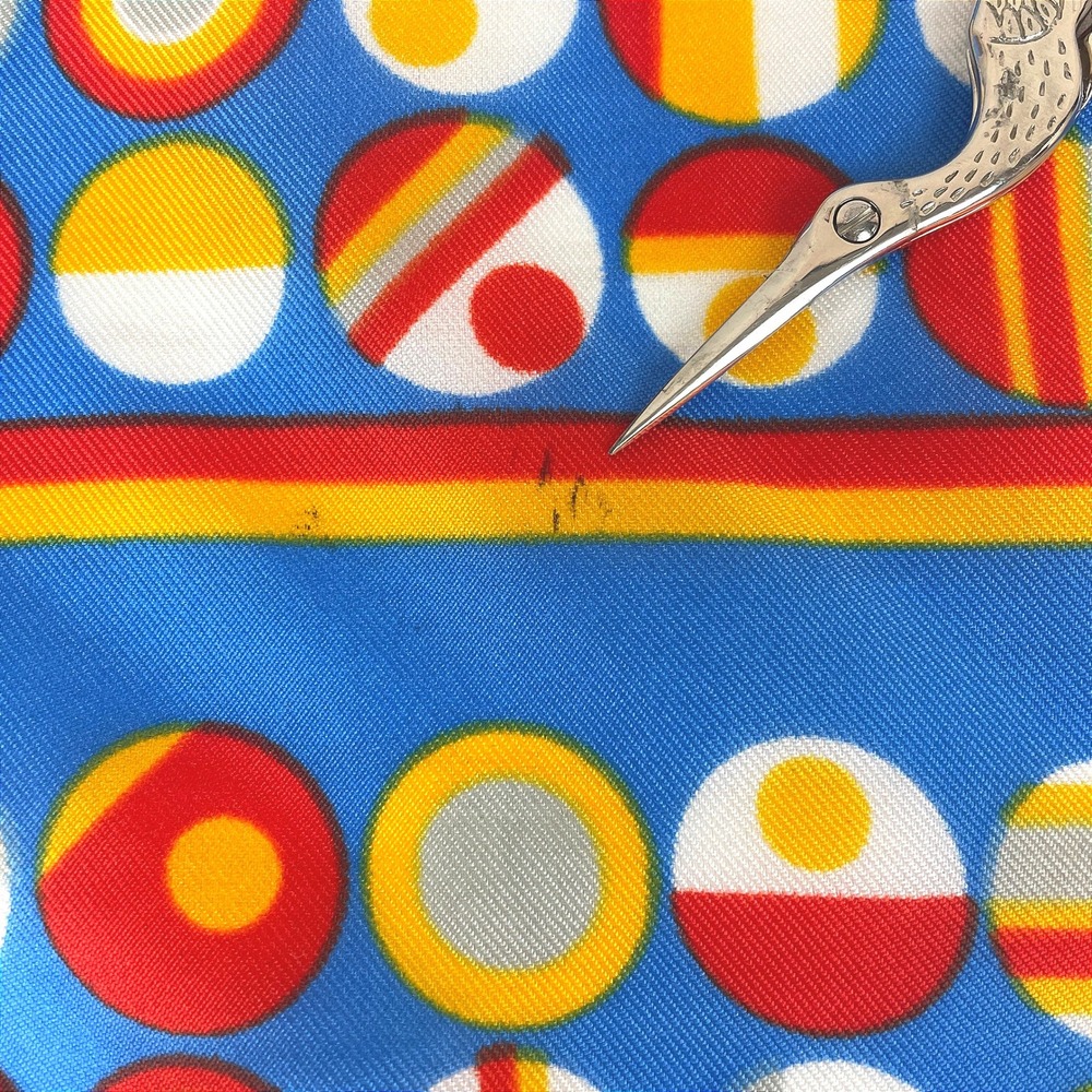 Vintage Nautical Square 19" Blue Geometric Secretary Mod 70s - Picture 6 of 6